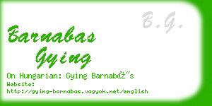 barnabas gying business card